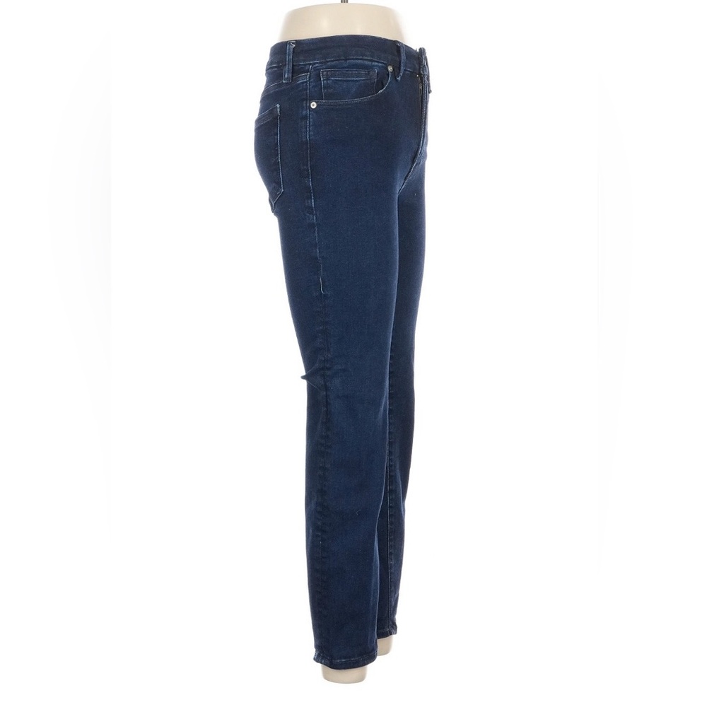 Good American Jeans Always Fits Size 6-12 Dark Blue Tapered Leg High Waist - Picture 3 of 11